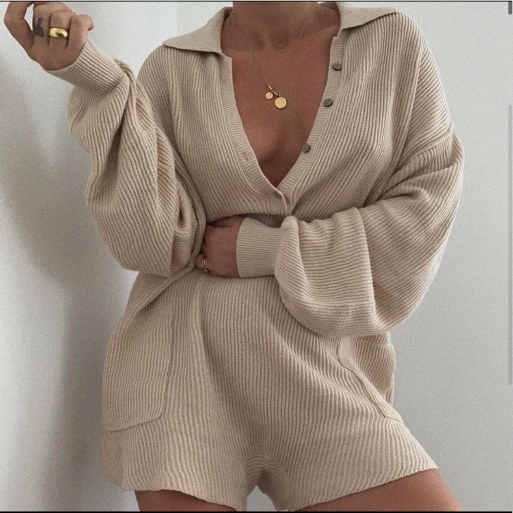*SOLD* Free People Picnic Sweater Romper M - Picture 1 of 5